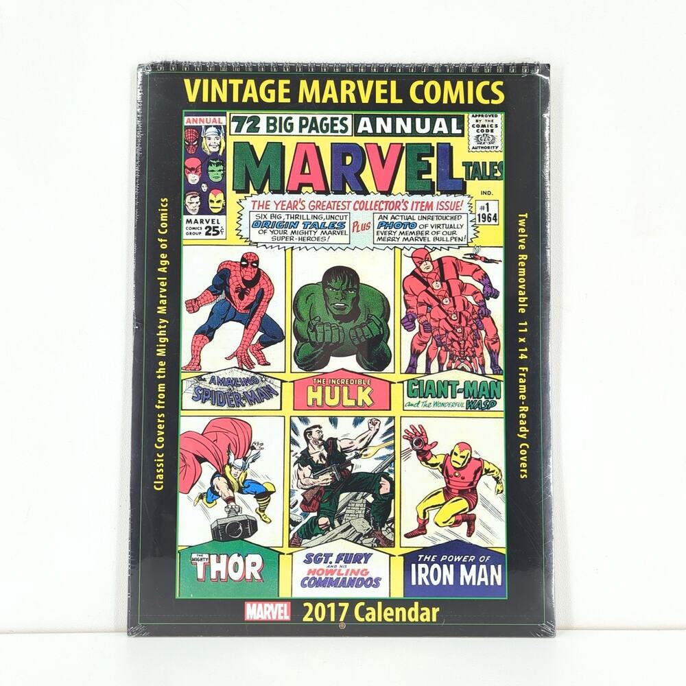 MARVEL Vintage 2017 Calendar Classic Covers Comics 11 x 14 Frame Ready Cover NEW